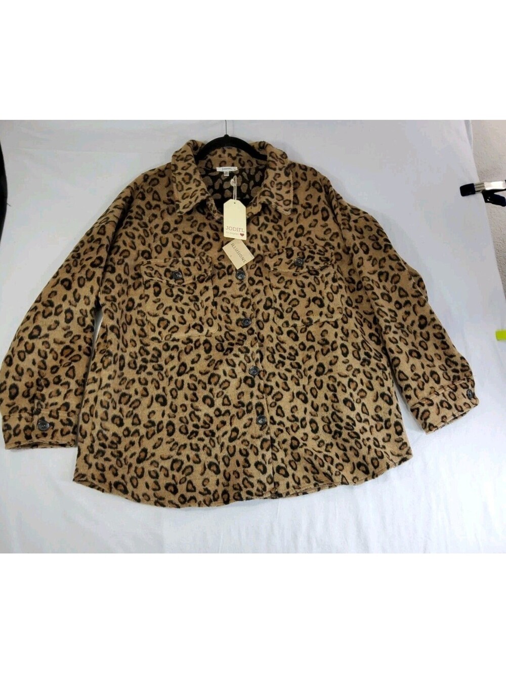 JODIFL Cheetah Print Shacket Jacket Y2K Coat Women's Plus 1X NWT Soft Casual